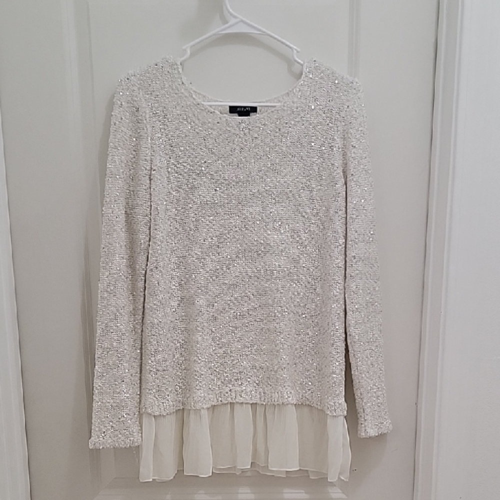 Alfani Cream Knit with Metallic Accents